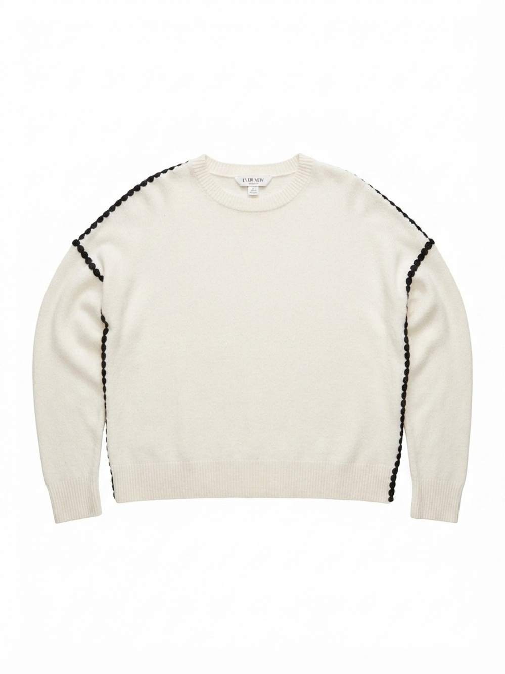 Ever New Melbourne Cream Off-White Knit Sweater with Wool & Cashmere Size Small